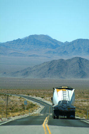 Truck On Route 95 Taken North Of Las Vegas